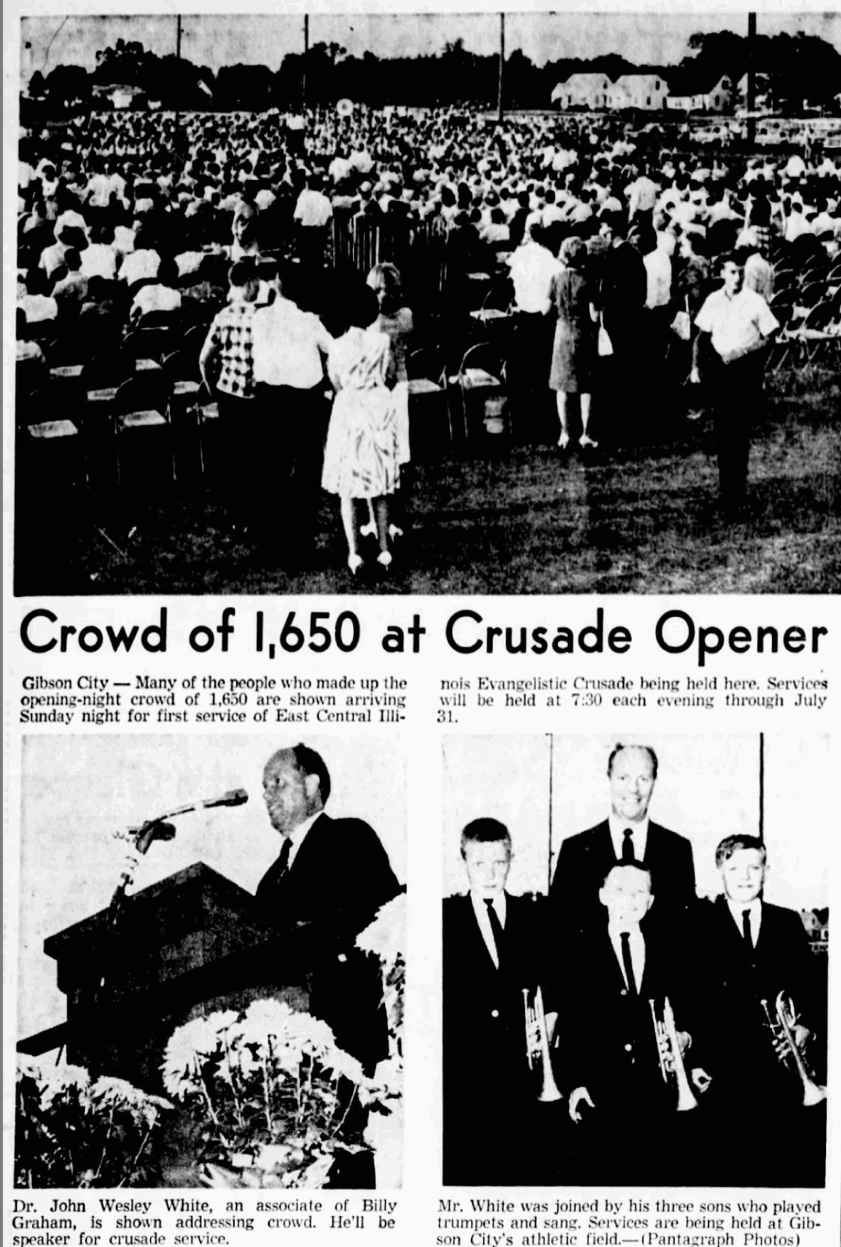 Crowd of 1,650 at crusade opener